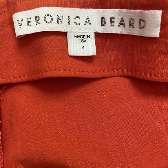 Veronica Beard Honolulu Linen Blend Pants Orange Size 4 - Picture 4 of 12